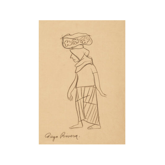 APUNTE DE MUJER CARGANDO CANASTA CON FLORES