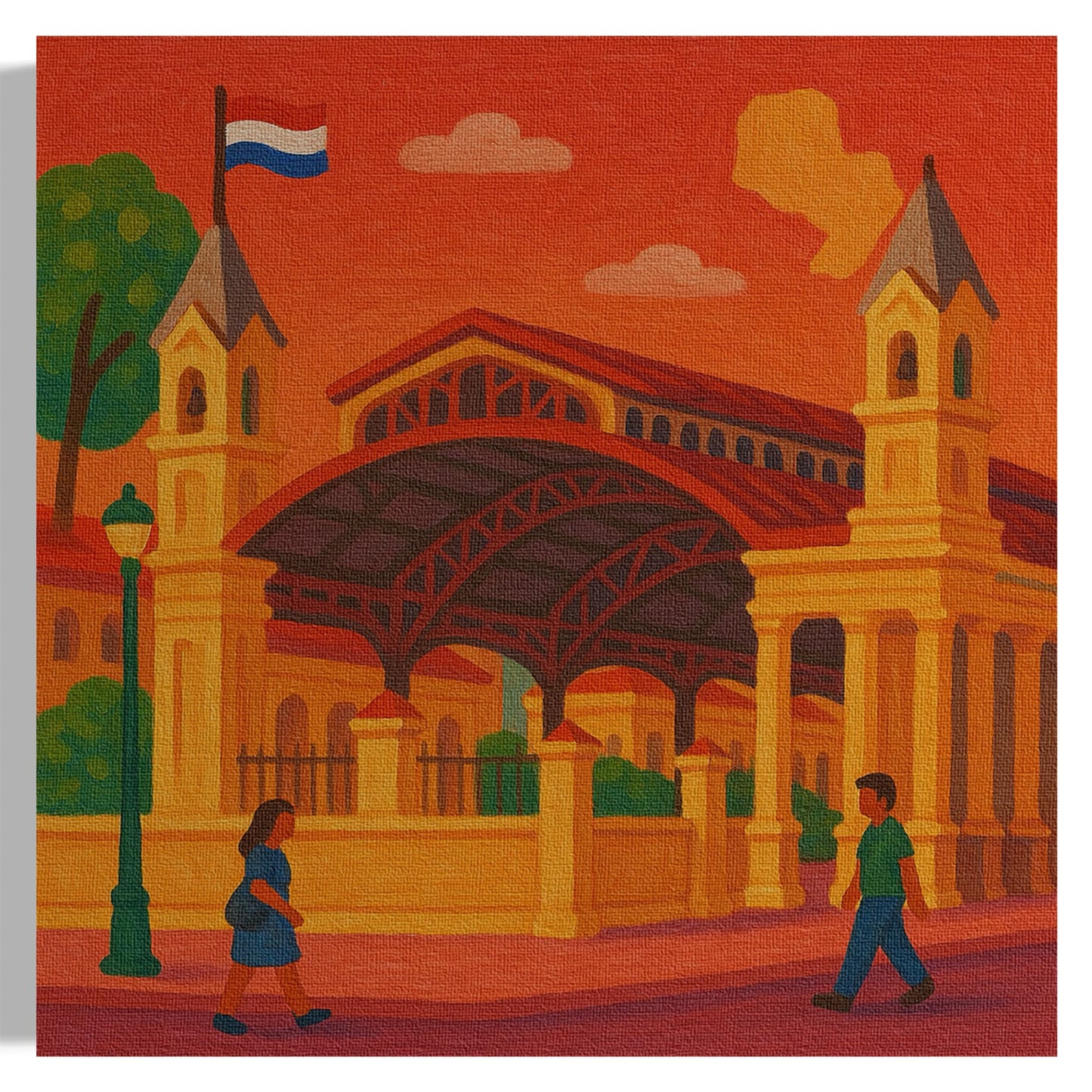 ESTACION CENTRAL DEL FERROCARRIL AL ATARDECER