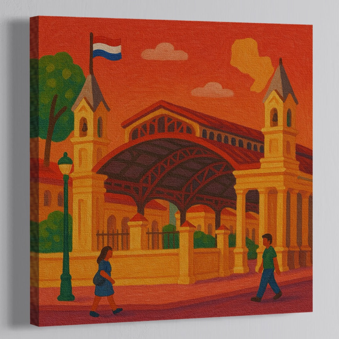ESTACION CENTRAL DEL FERROCARRIL AL ATARDECER