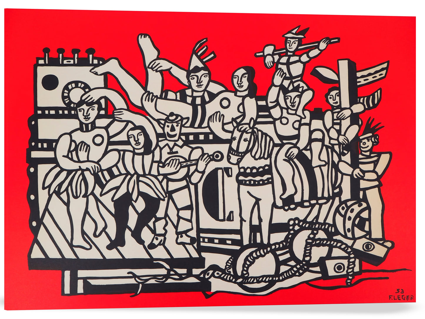LA GRAN PARADA EN UN FONDO ROJO