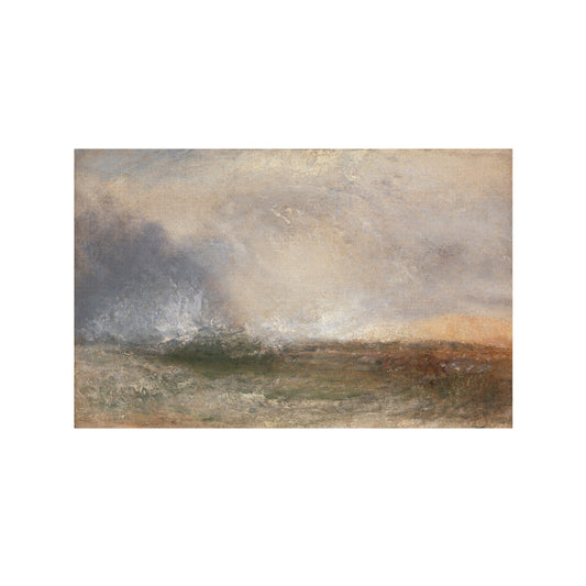 MAR TORMENTOSO ROMPIENDO EN LA ORILLA