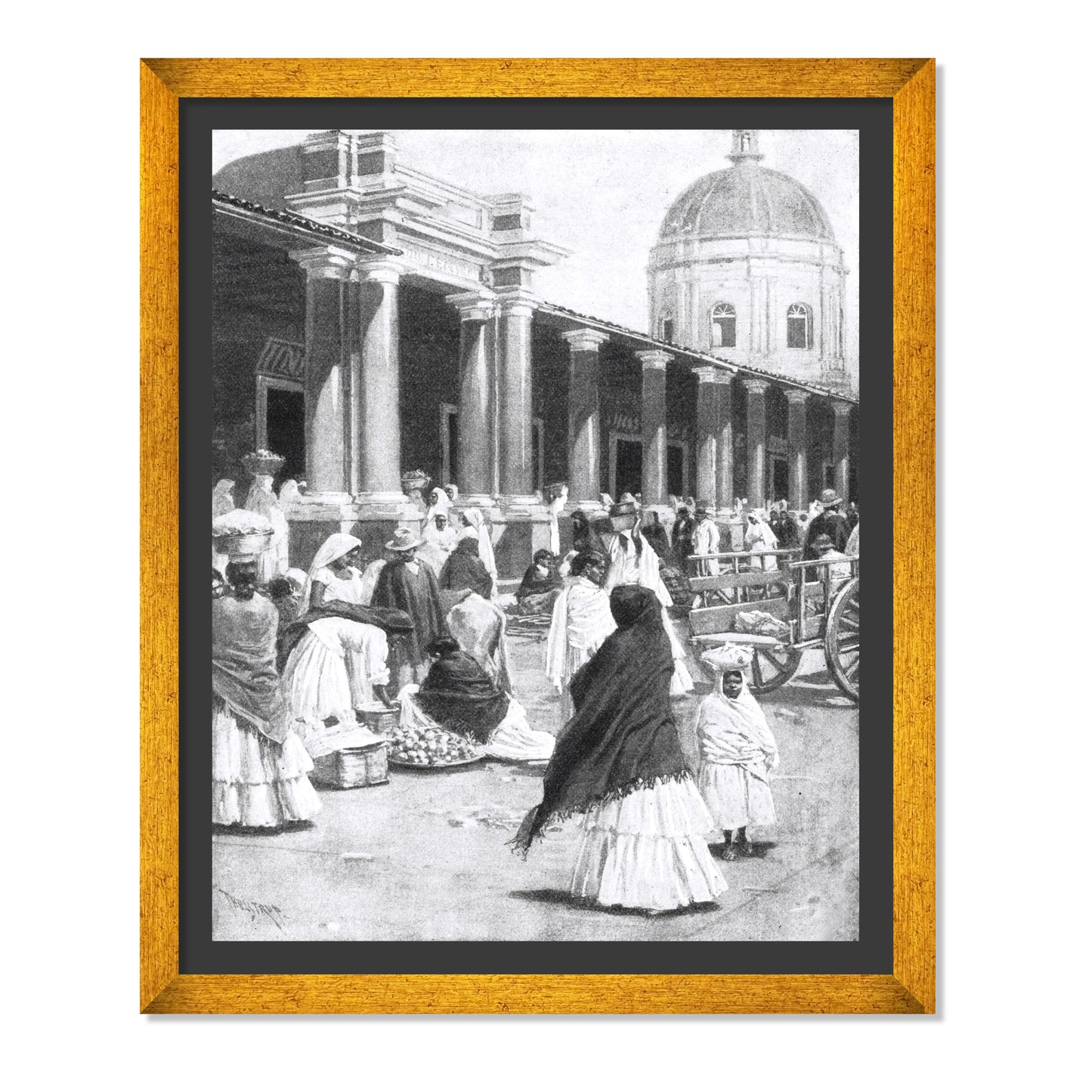 MERCADO EN LA PLAZA DE LA CIUDAD DE ASUNCIÓN 1891 MUJERES CON VESTIMENTA TRADICIONAL