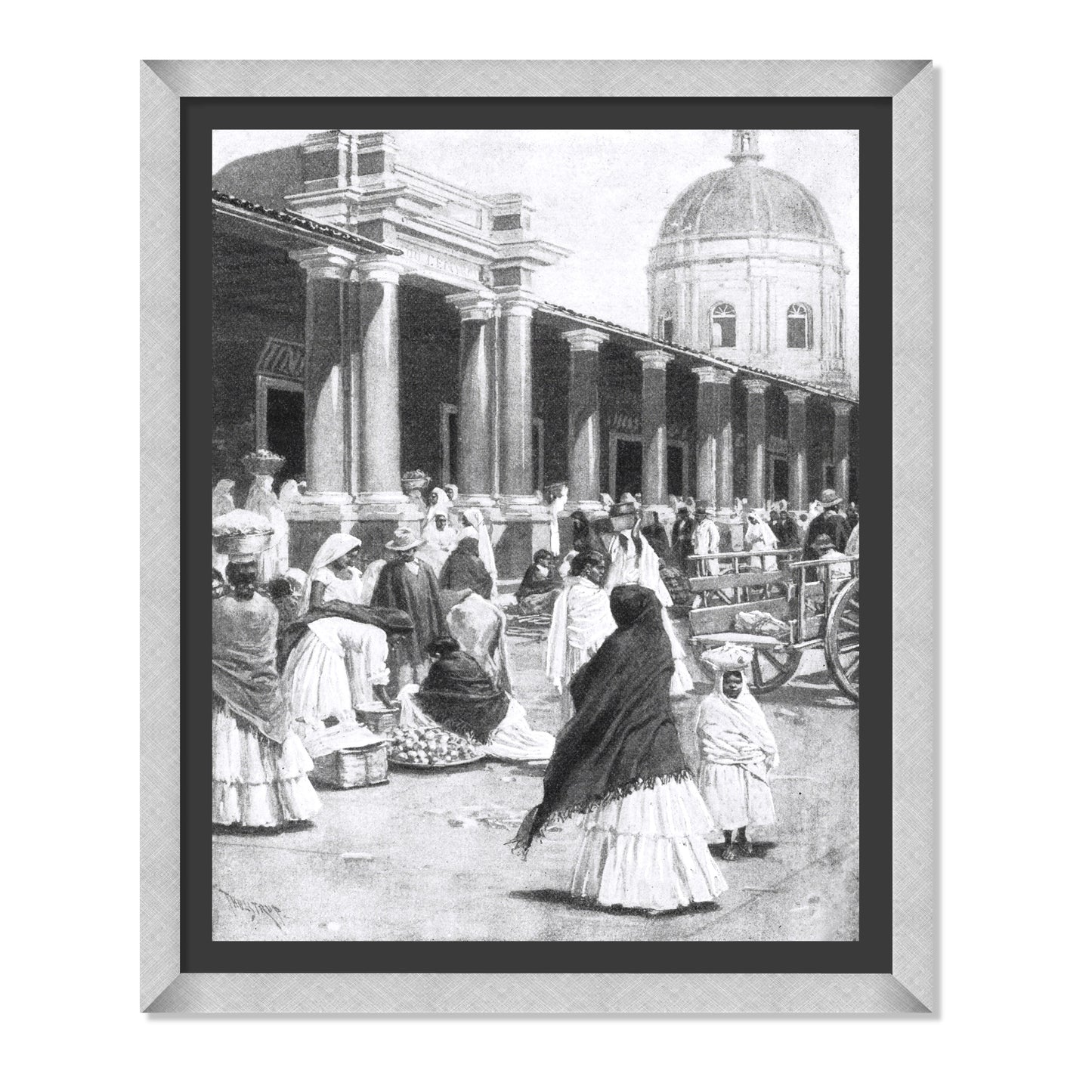 MERCADO EN LA PLAZA DE LA CIUDAD DE ASUNCIÓN 1891 MUJERES CON VESTIMENTA TRADICIONAL