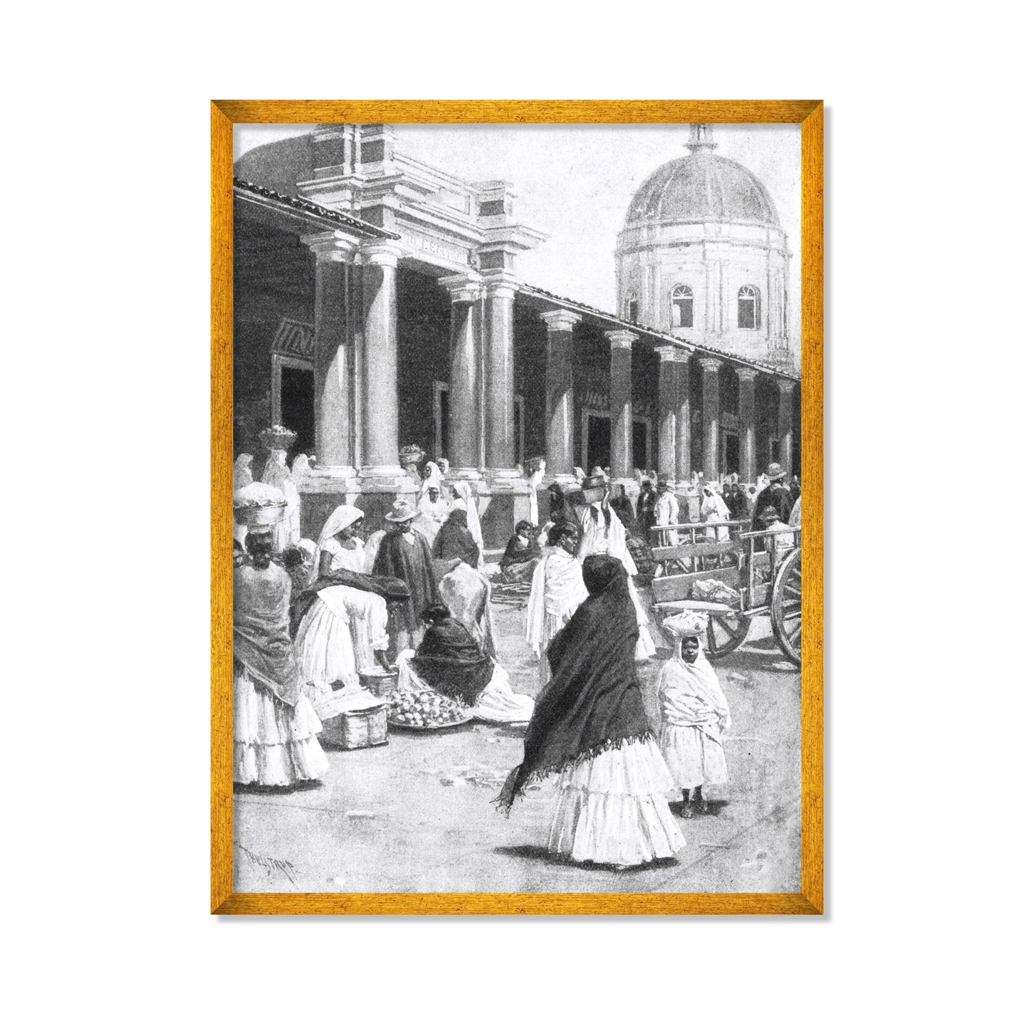 MERCADO EN LA PLAZA DE LA CIUDAD DE ASUNCIÓN 1891 MUJERES CON VESTIMENTA TRADICIONAL