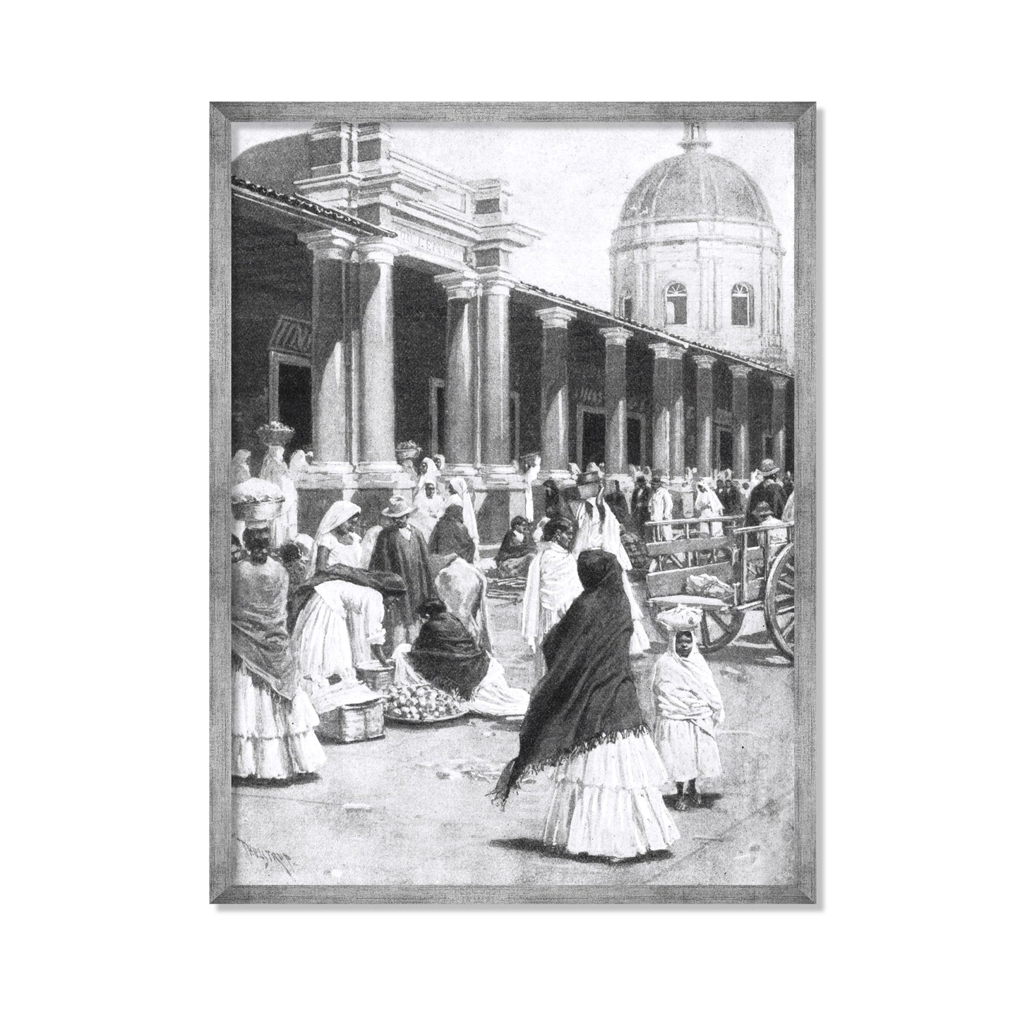 MERCADO EN LA PLAZA DE LA CIUDAD DE ASUNCIÓN 1891 MUJERES CON VESTIMENTA TRADICIONAL