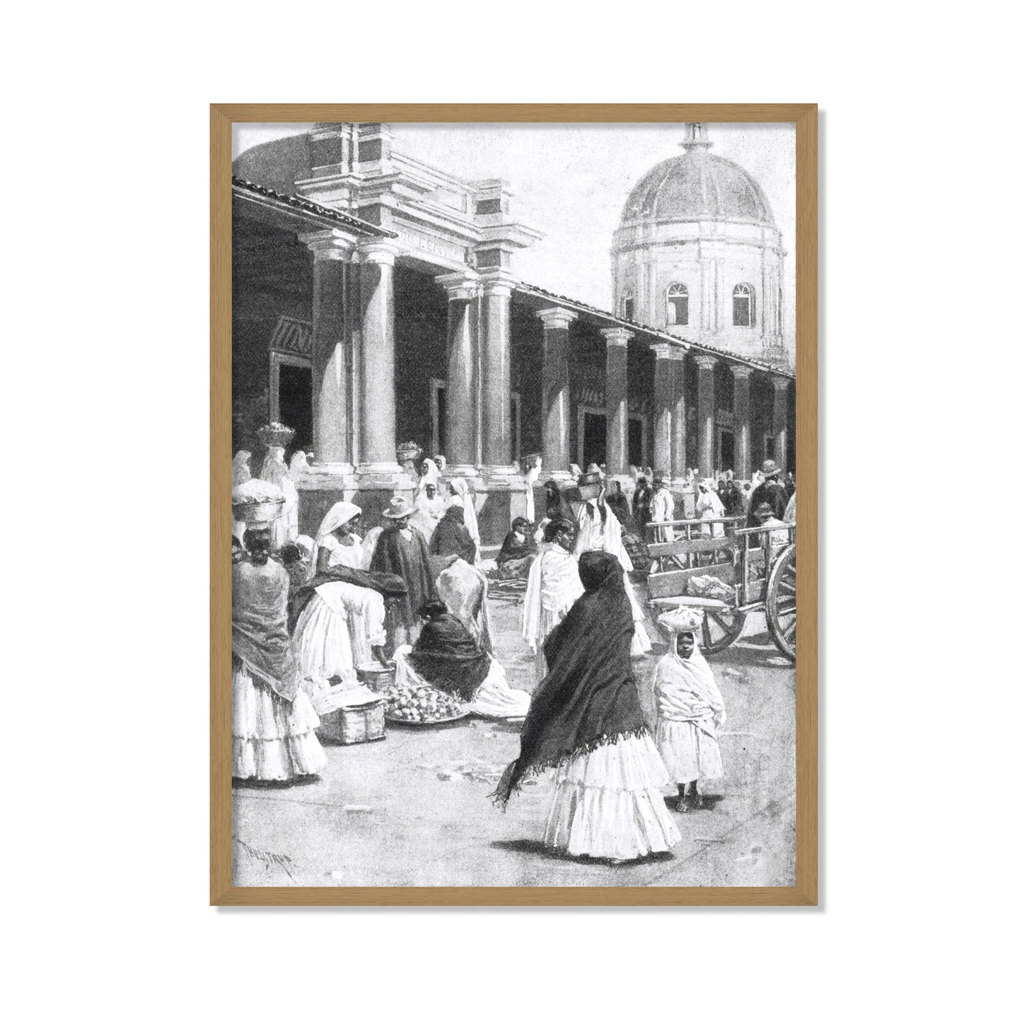 MERCADO EN LA PLAZA DE LA CIUDAD DE ASUNCIÓN 1891 MUJERES CON VESTIMENTA TRADICIONAL
