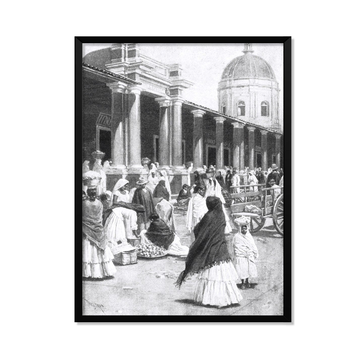 MERCADO EN LA PLAZA DE LA CIUDAD DE ASUNCIÓN 1891 MUJERES CON VESTIMENTA TRADICIONAL