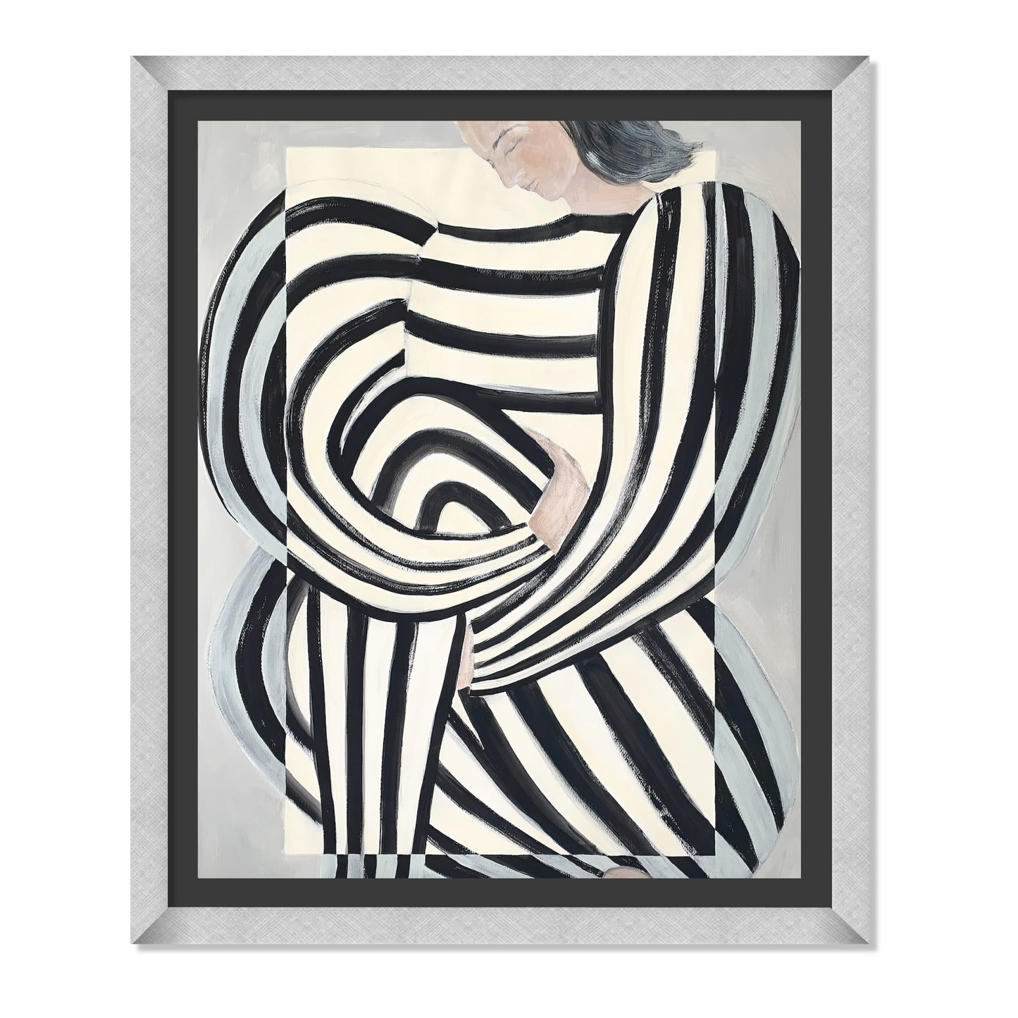 MUJER EN ROPA BLANCO Y NEGRO
