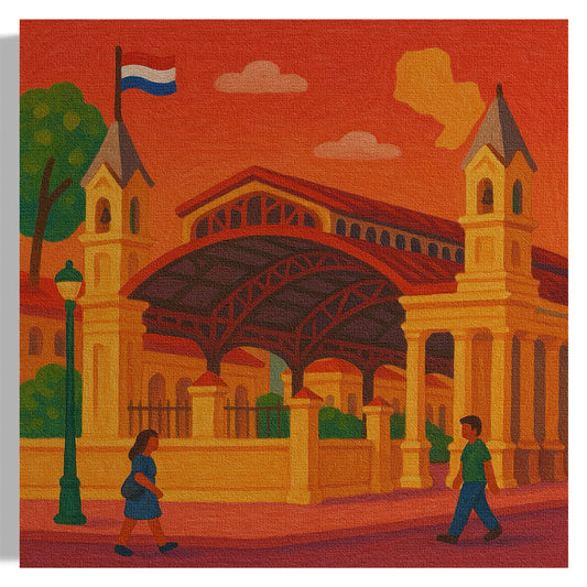 ESTACION CENTRAL DEL FERROCARRIL AL ATARDECER