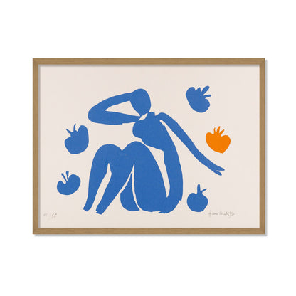 DESNUDO AZUL CON MANZANAS