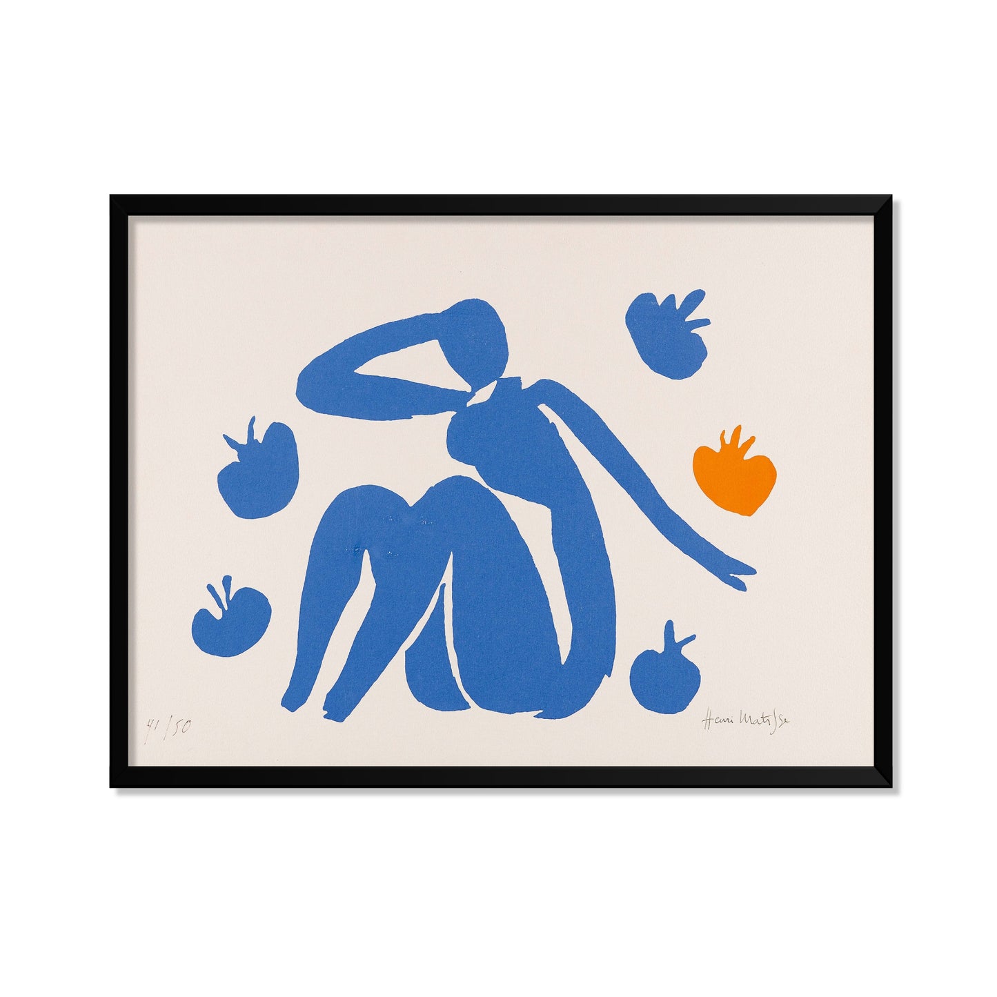 DESNUDO AZUL CON MANZANAS