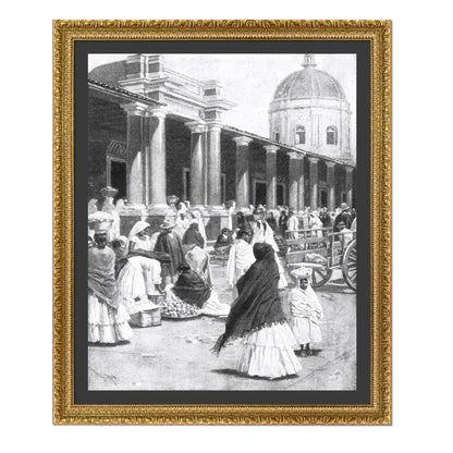 MERCADO EN LA PLAZA DE LA CIUDAD DE ASUNCIÓN 1891 MUJERES CON VESTIMENTA TRADICIONAL