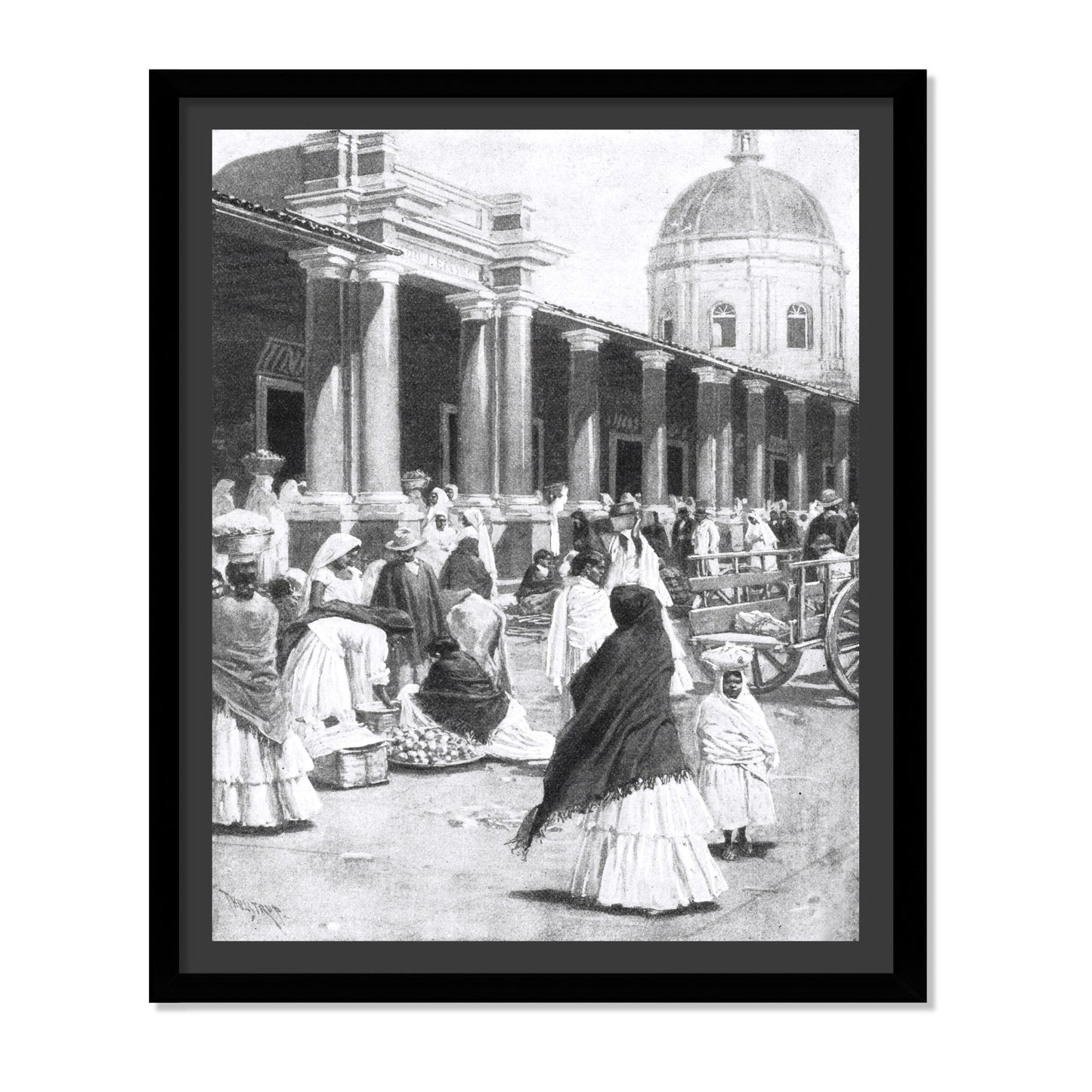 MERCADO EN LA PLAZA DE LA CIUDAD DE ASUNCIÓN 1891 MUJERES CON VESTIMENTA TRADICIONAL
