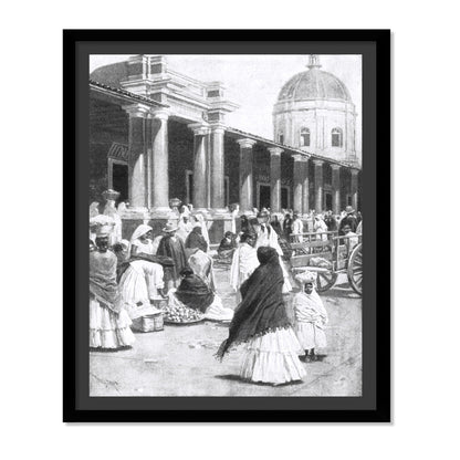 MERCADO EN LA PLAZA DE LA CIUDAD DE ASUNCIÓN 1891 MUJERES CON VESTIMENTA TRADICIONAL