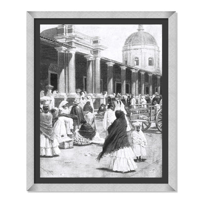 MERCADO EN LA PLAZA DE LA CIUDAD DE ASUNCIÓN 1891 MUJERES CON VESTIMENTA TRADICIONAL