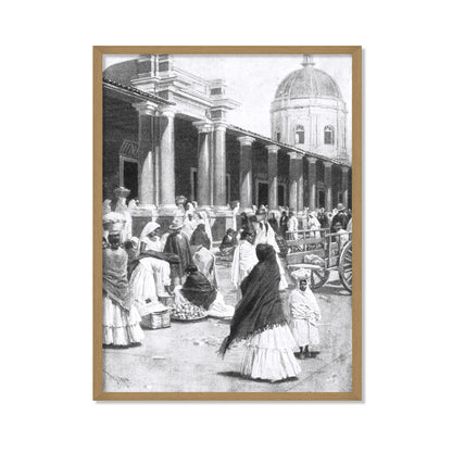 MERCADO EN LA PLAZA DE LA CIUDAD DE ASUNCIÓN 1891 MUJERES CON VESTIMENTA TRADICIONAL