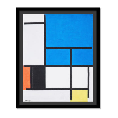 COMPOSICIÓN CON GRAN AZUL PLANO, ROJO, NEGRO, AMARILLO Y GRIS