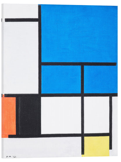 COMPOSICIÓN CON GRAN AZUL PLANO, ROJO, NEGRO, AMARILLO Y GRIS