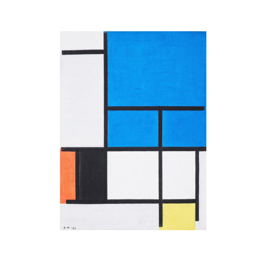 COMPOSICIÓN CON GRAN AZUL PLANO, ROJO, NEGRO, AMARILLO Y GRIS