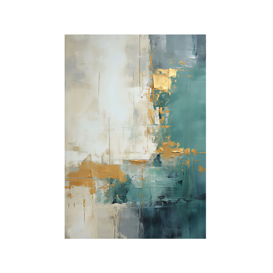 ABSTRACTO TURQUESA Y ORO