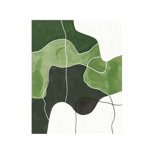ABSTRACTO MINIMALISTA ORGÁNICO EN VERDE Y BLANCO