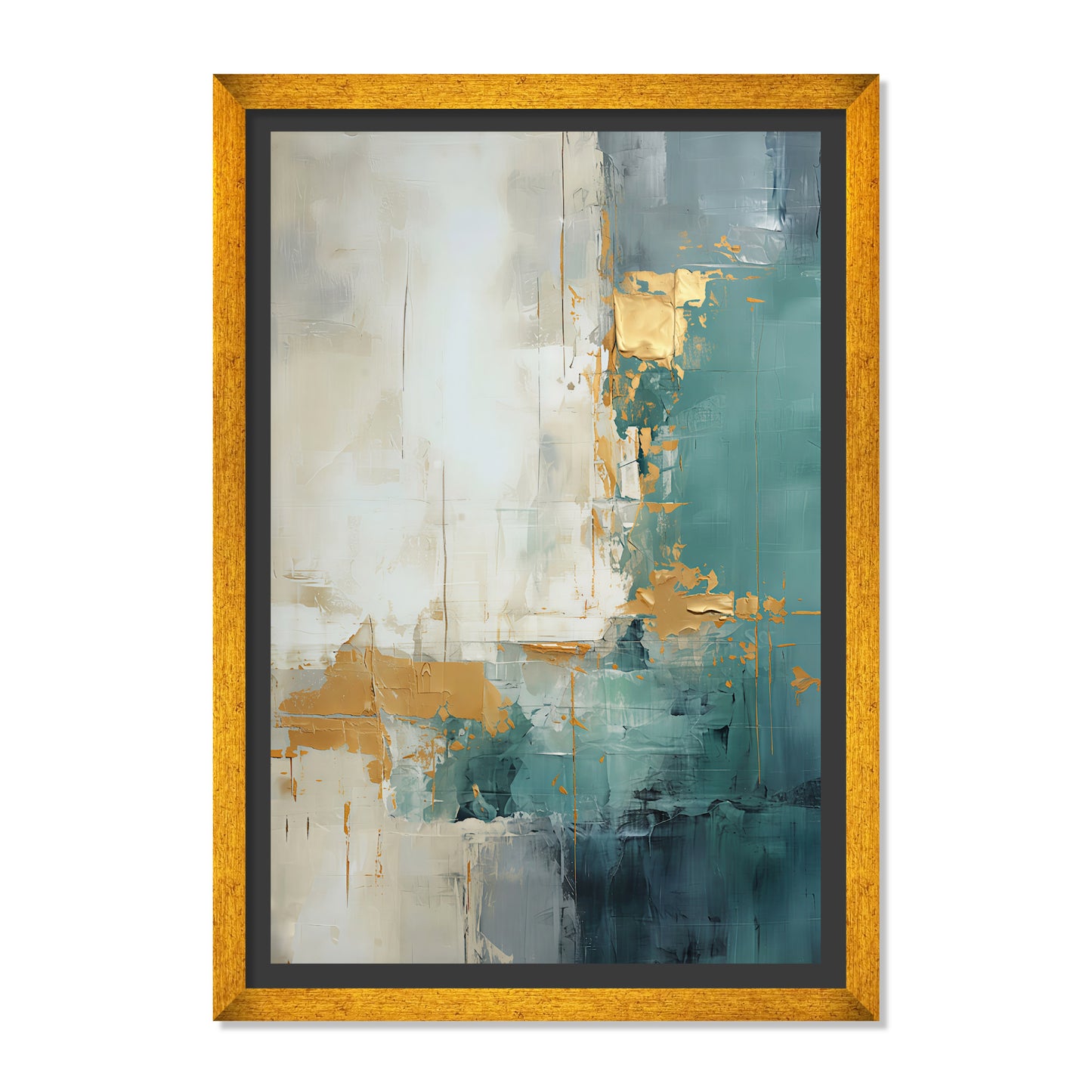 ABSTRACTO TURQUESA Y ORO