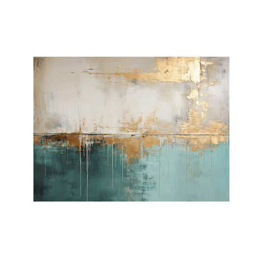 HORIZONTE MINIMALISTA EN ORO Y VERDE AZULADO