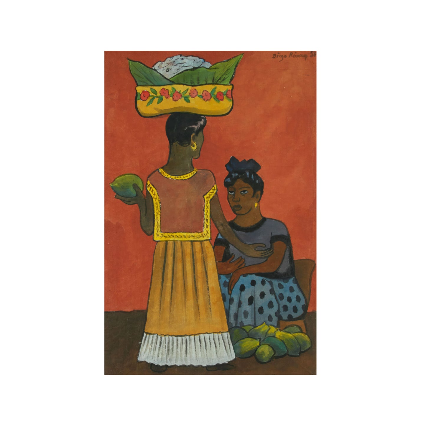 DOS MUJERES VENDIENDO FRUTA