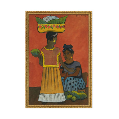 DOS MUJERES VENDIENDO FRUTA