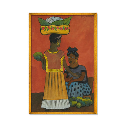 DOS MUJERES VENDIENDO FRUTA
