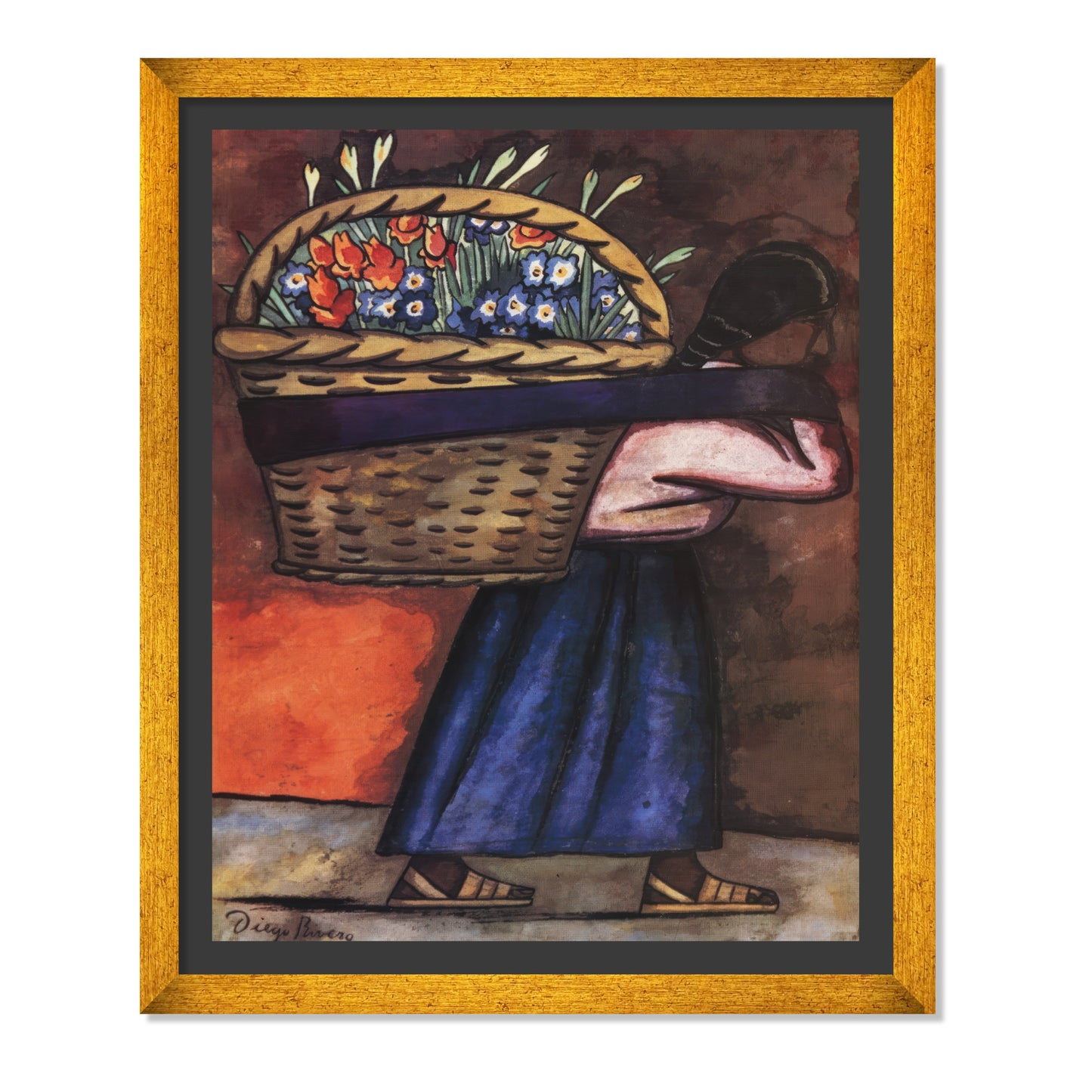 VENDEDORA DE FLORES CON CANASTA