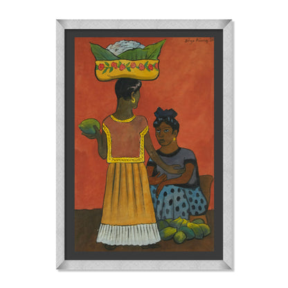 DOS MUJERES VENDIENDO FRUTA