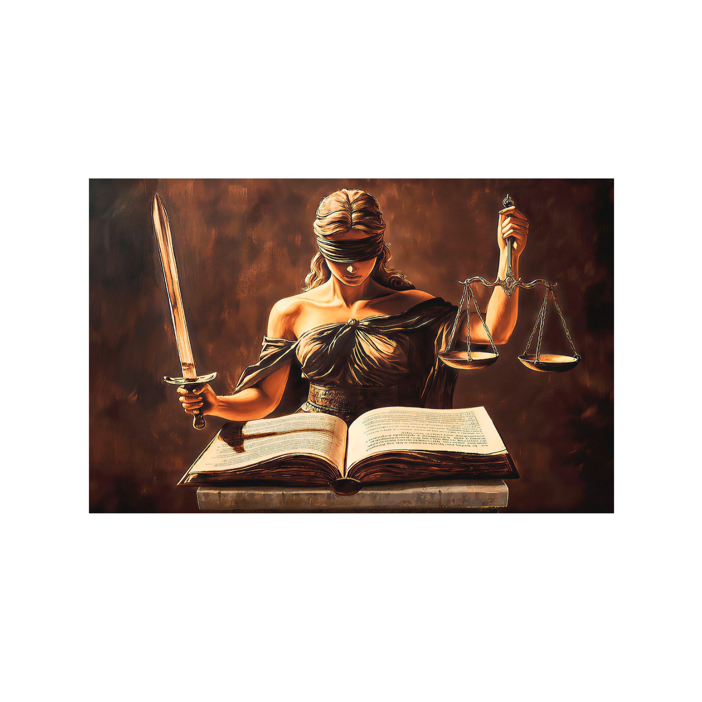 DAMA DE LA JUSTICIA Y EL LIBRO DE LA LEY