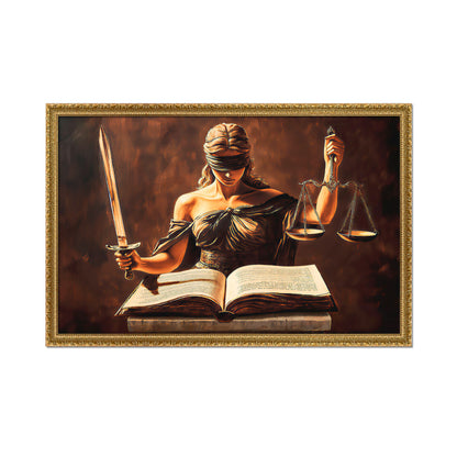 DAMA DE LA JUSTICIA Y EL LIBRO DE LA LEY