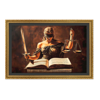 DAMA DE LA JUSTICIA Y EL LIBRO DE LA LEY