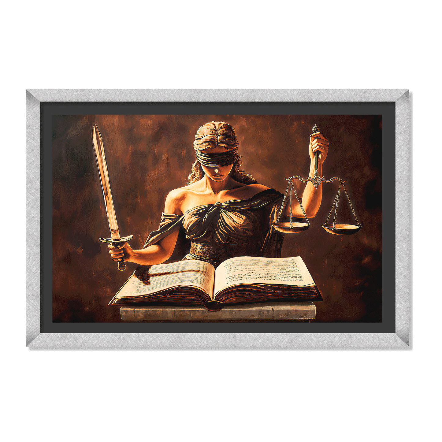 DAMA DE LA JUSTICIA Y EL LIBRO DE LA LEY