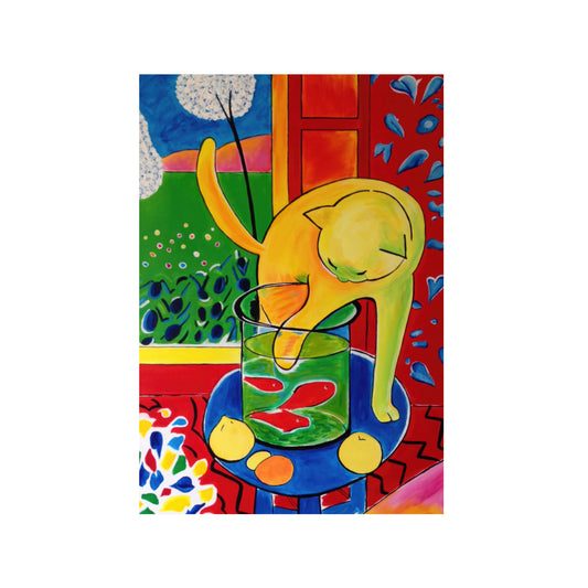 EL GATO CON LOS PECES ROJOS