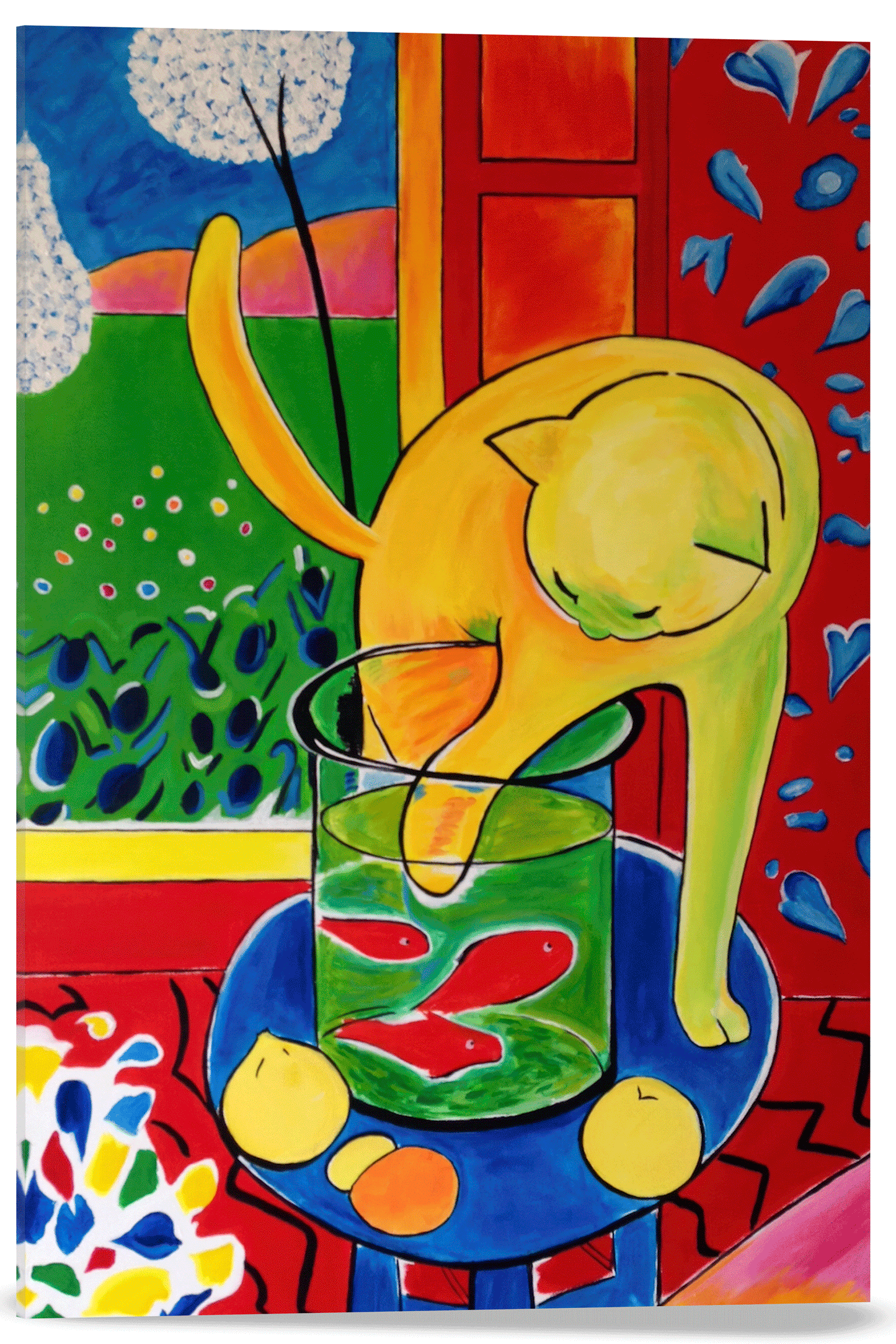 EL GATO CON LOS PECES ROJOS