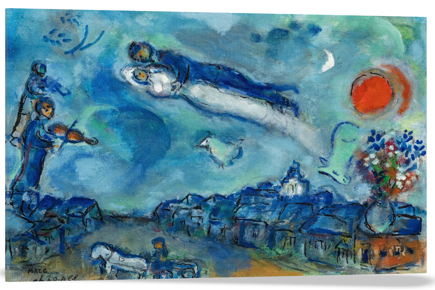 LOS NOVIOS EN EL CIELO AZUL