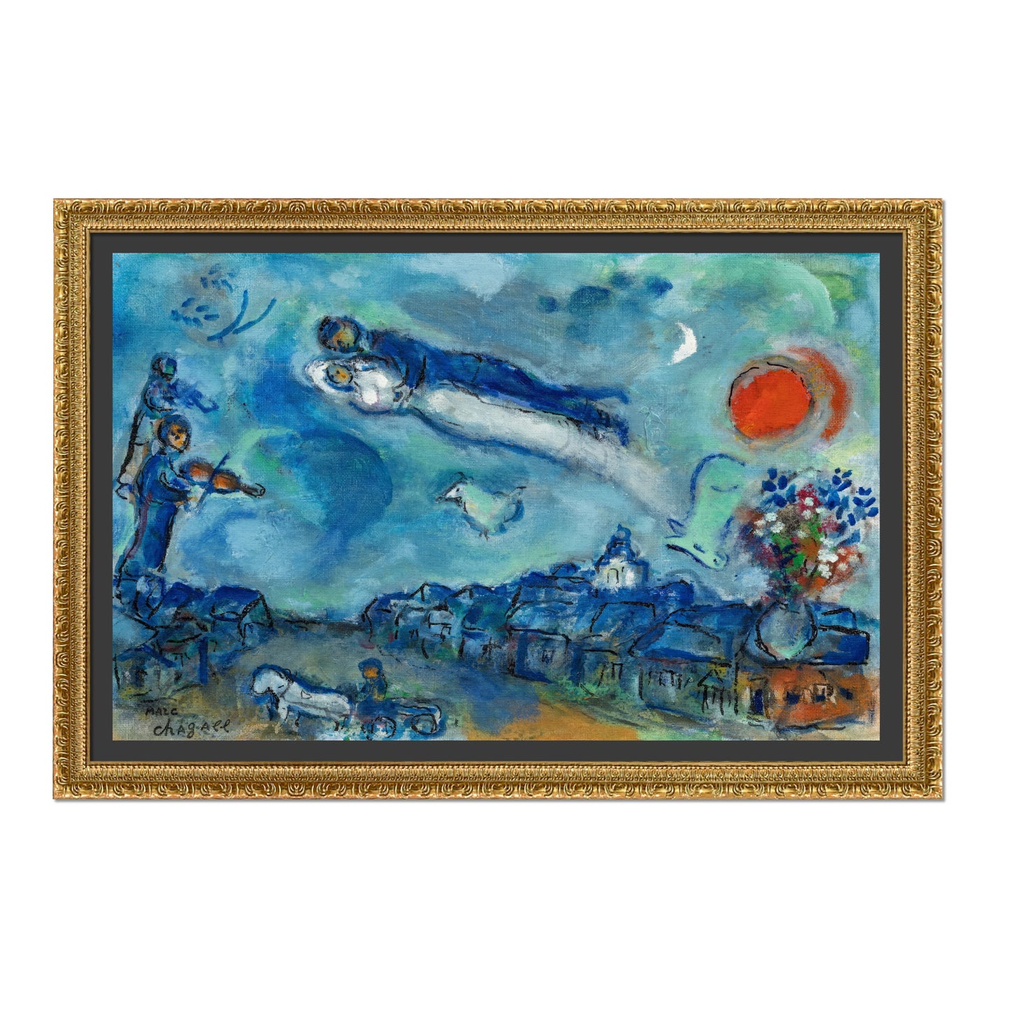 LOS NOVIOS EN EL CIELO AZUL