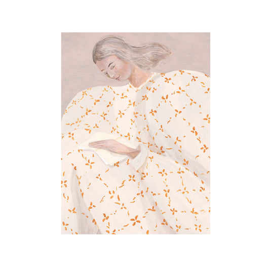 RETRATO FEMENINO EN BLANCO Y NARANJA
