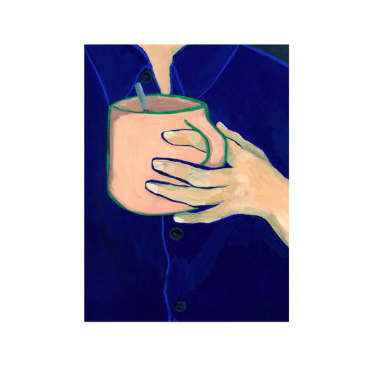 TAZA CON BORDE VERDE