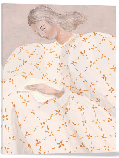 RETRATO FEMENINO EN BLANCO Y NARANJA