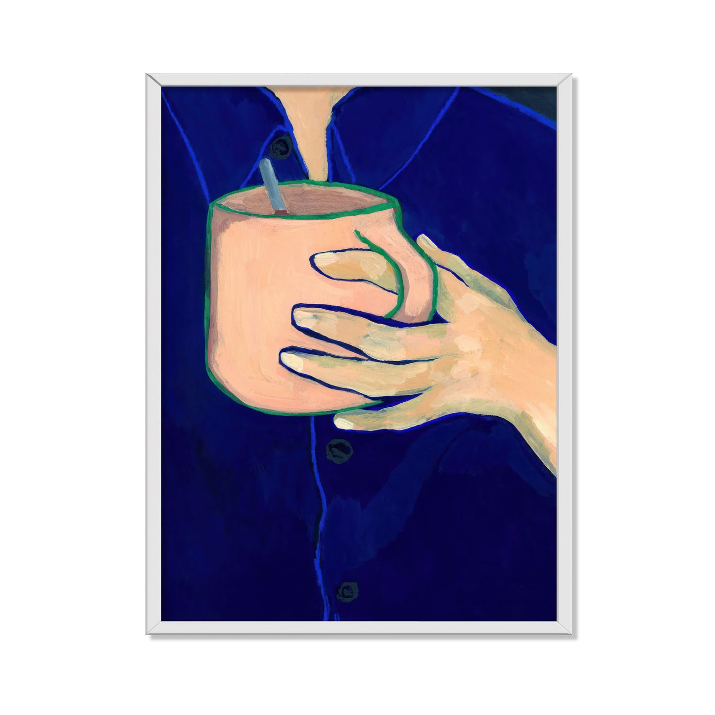 TAZA CON BORDE VERDE
