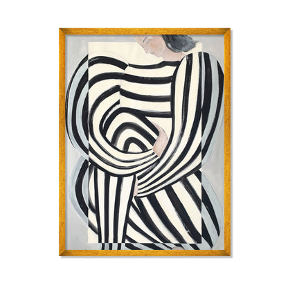 MUJER EN ROPA BLANCO Y NEGRO