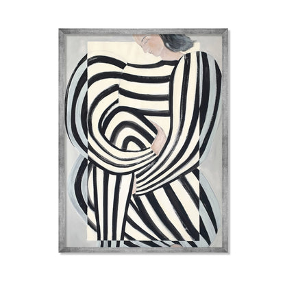 MUJER EN ROPA BLANCO Y NEGRO