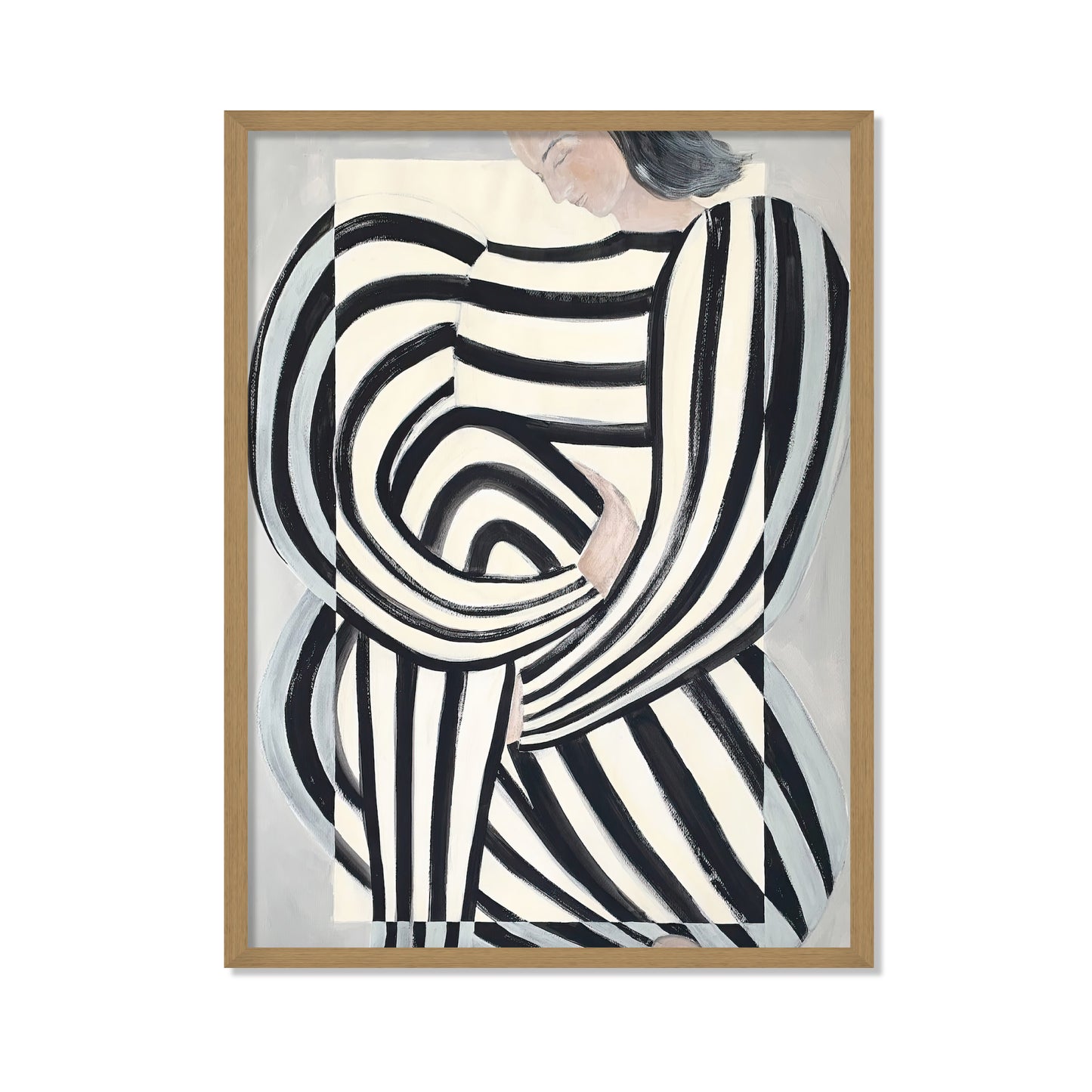 MUJER EN ROPA BLANCO Y NEGRO