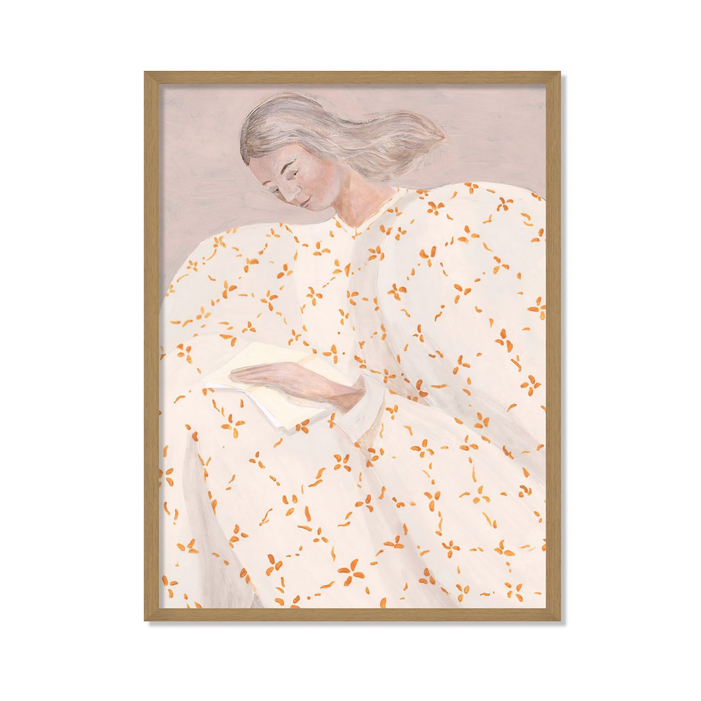 RETRATO FEMENINO EN BLANCO Y NARANJA