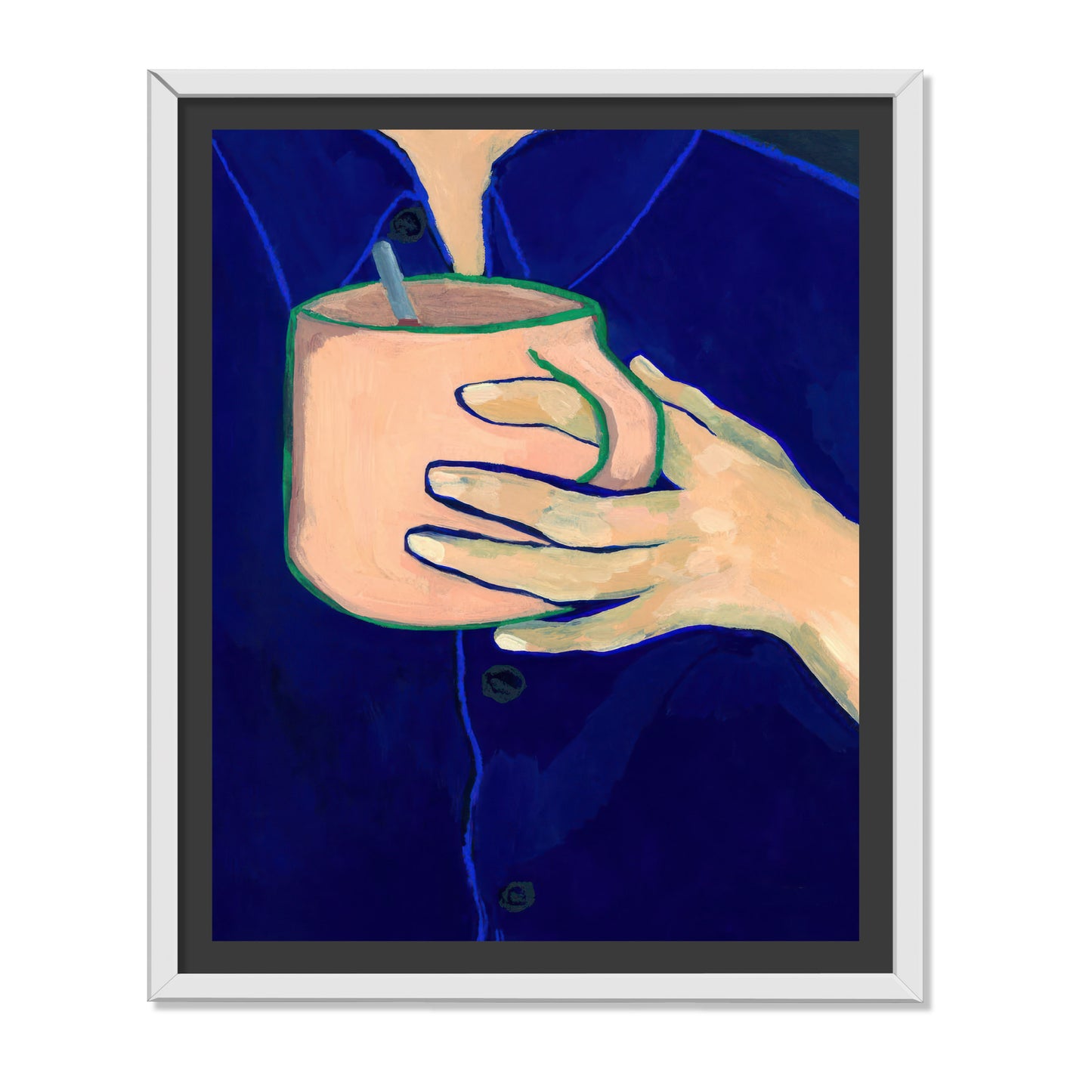 TAZA CON BORDE VERDE
