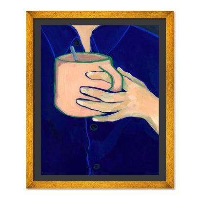 TAZA CON BORDE VERDE